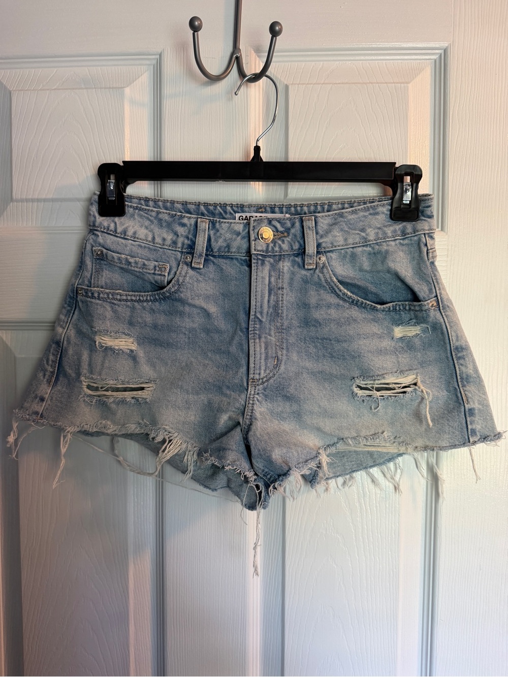 Garage Light Blue Distressed Denim Cutoff Shorts